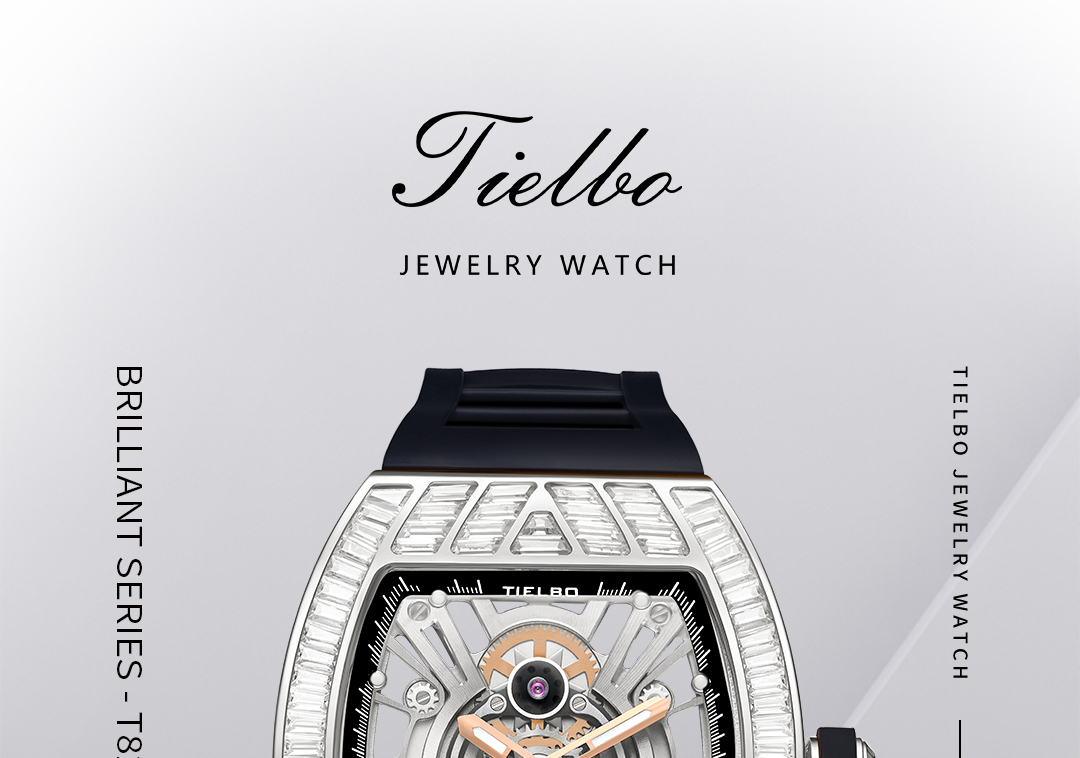 Tielbo / Tianbo official genuine bright series crystal storm #827 large  wine barrel full Star mechanical watch luxury crystal hollow out watch  (remark color - Rose Gold # black and white red
